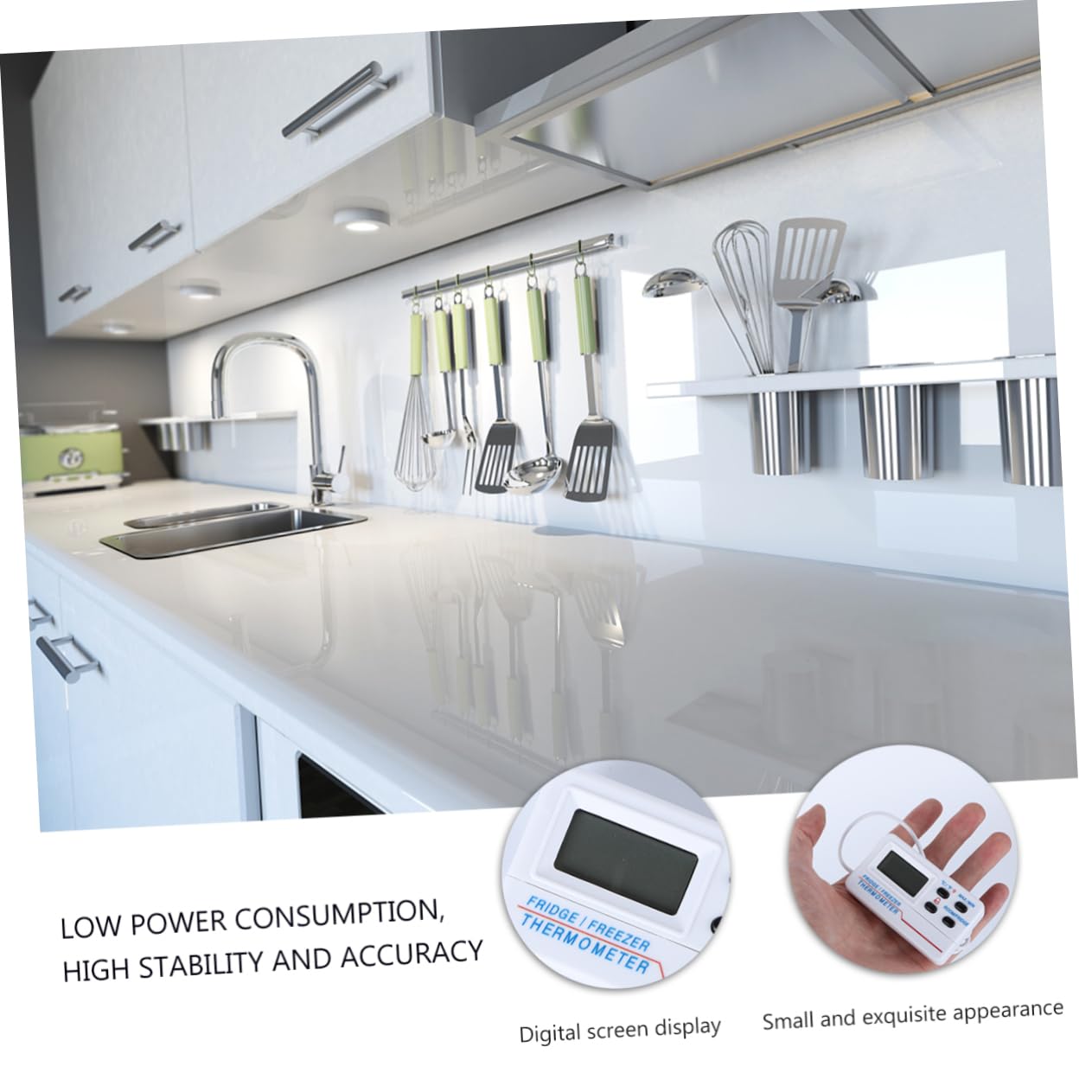3pezzi Termometro Professionale Per Frigorifero e Congelatore Allarme Per Temperature e Basse Termometro Per Uso Ed Design Compatto e Precisione