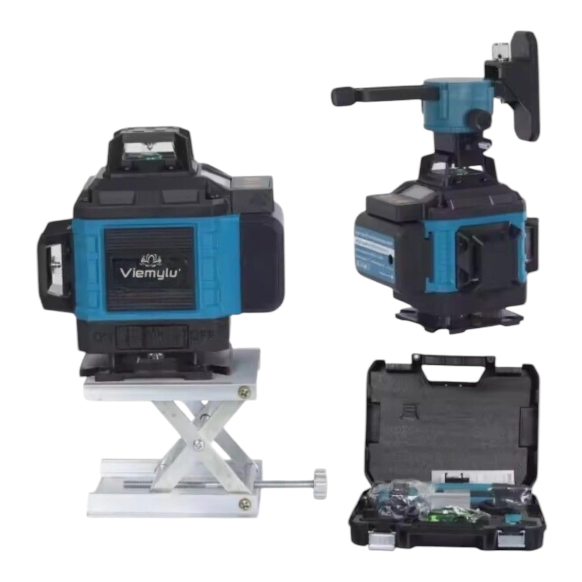 laser 4D multifunzionale con 16 linee, macchina autolivellante, dispositivo di livellamento con batteria al litio ricaricabile tramite USB Laser a linee incrociate con treppiede 2 batterie