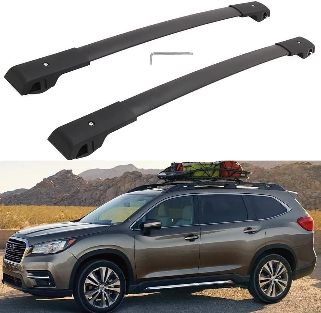n US Black Cargo Rack for Subaru Ascent 2019-2024 Roof Rack Cross Bars Cargo Rail Kayak Luggage ski Bike Carrier
