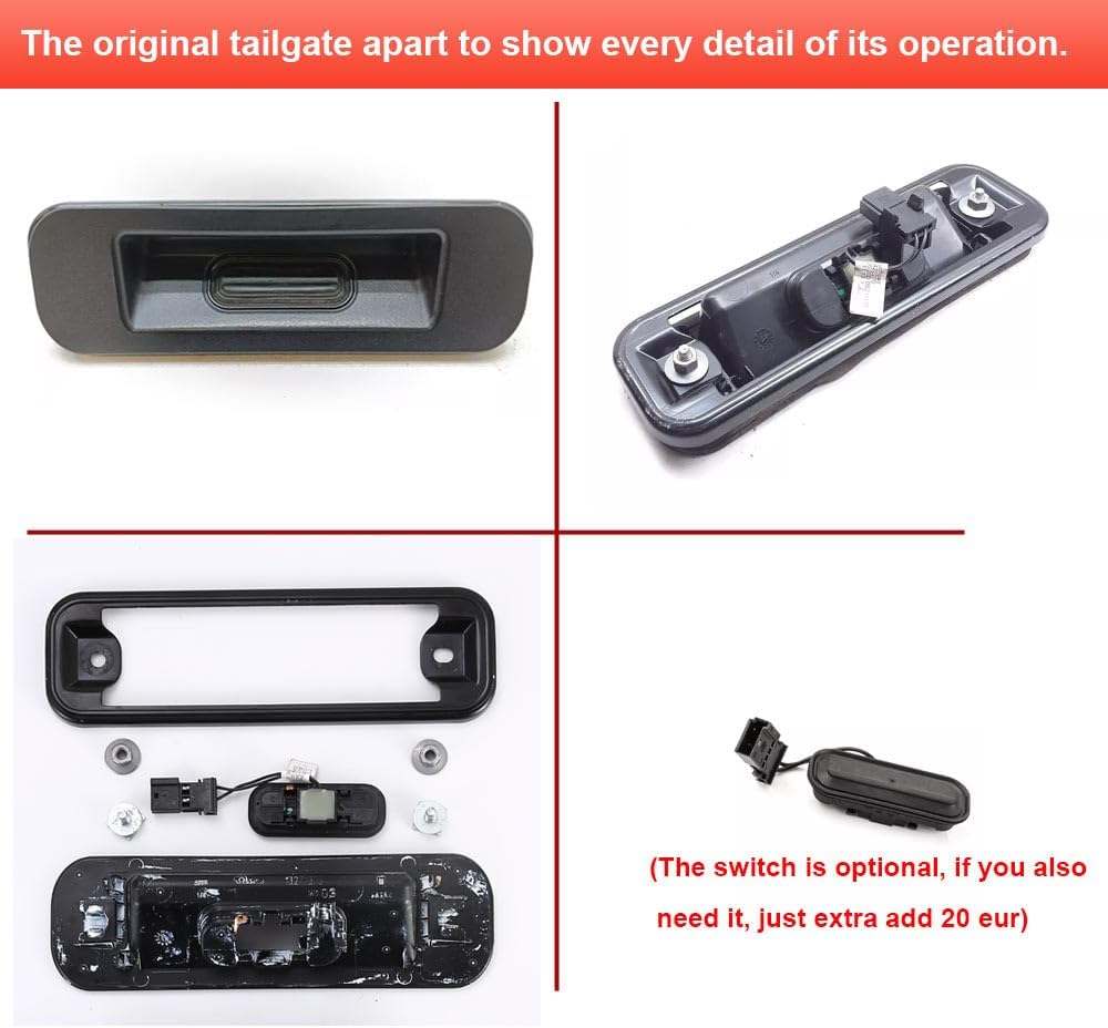 HD Waterproof Night Vision Handle Switch Button Offner Tailgate Target Grip Boot Tailgate Rear View Rear View Rear View Camera Replacement for Opel Astra J Caravan Box Estate Notchback P10 GTC