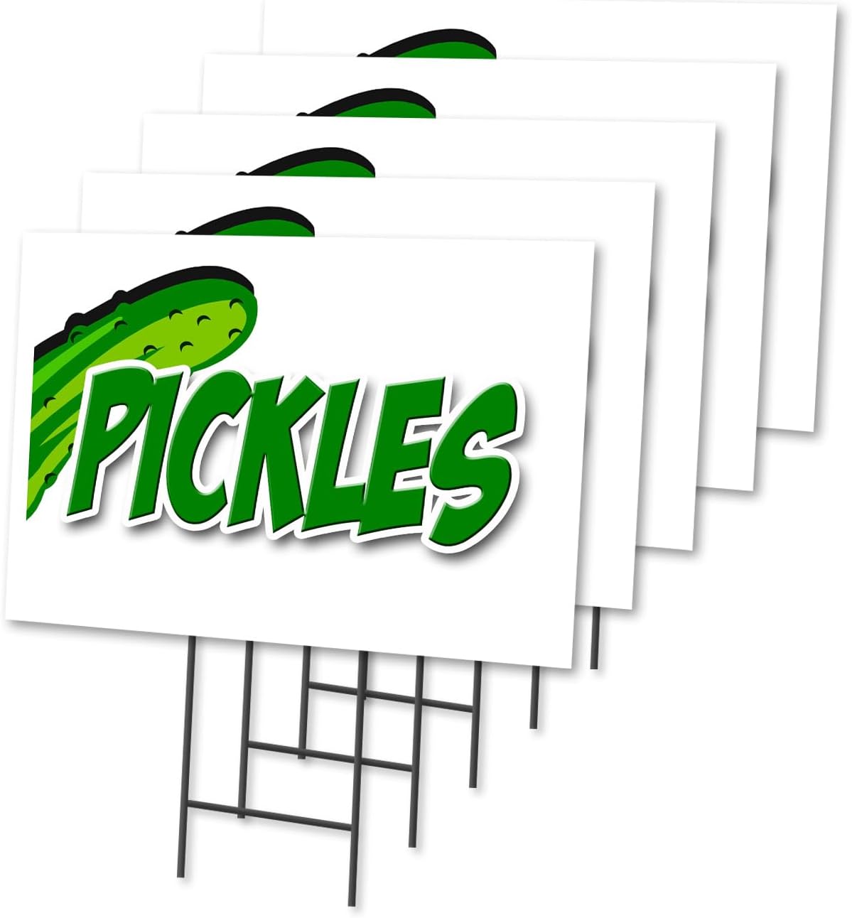 PICKLES 12"x16" Yard Sign & Stake | Advertise Your Business | Stake Included Image On Front Only | Made in The USA