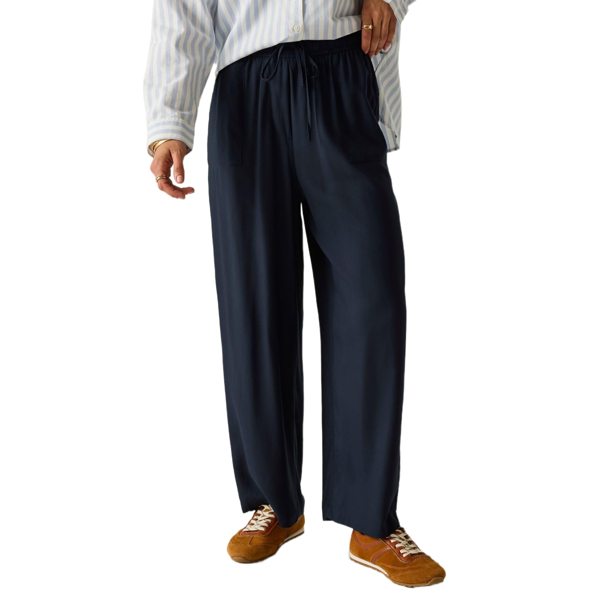Regatta Women's Dark Navy Elbrie Elasicated Drawcord Trousers In | Size: 12