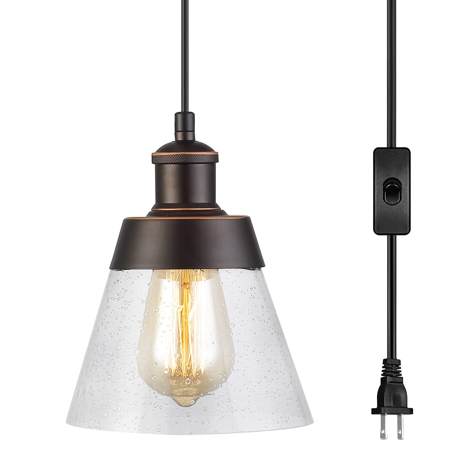 Industrial Kitchen Pendant Lights CLAXY Industrial Plug-in Barn