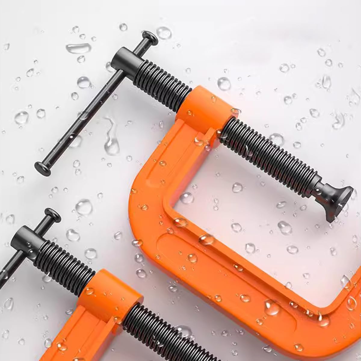 2 Inch C-Clamp Set, 4PCs Heavy Duty Steel C Clamp Industrial Strength C Clamps for Woodworking, Welding, and Building(Orange)