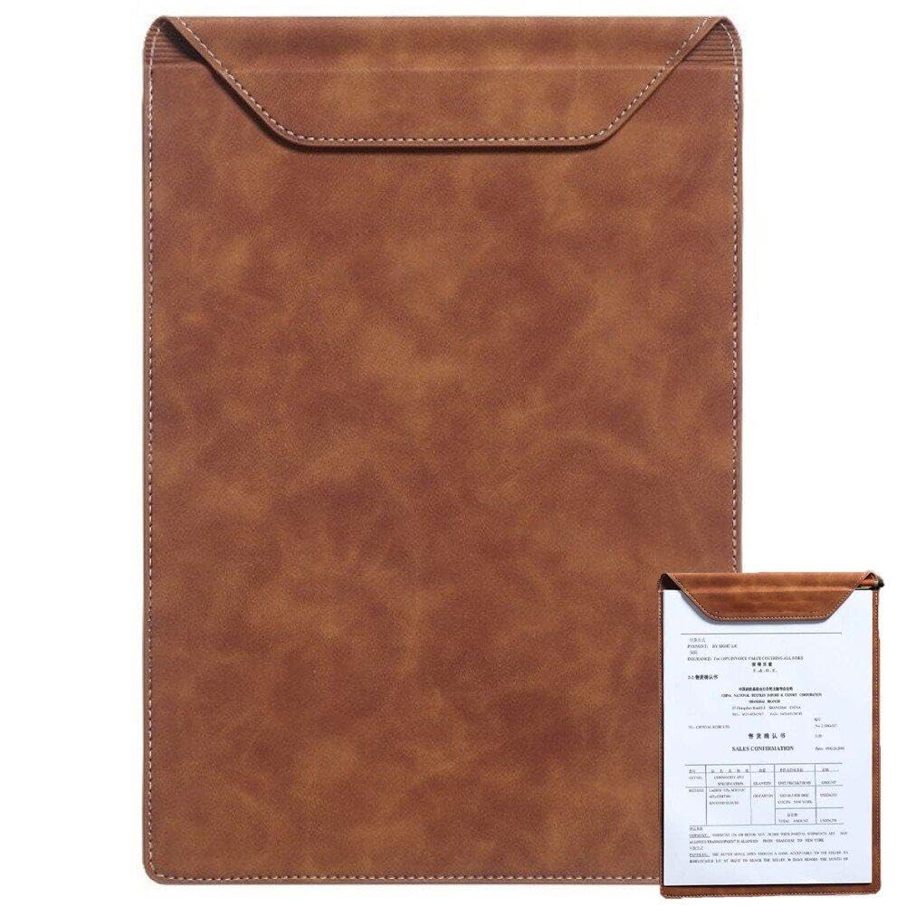 Presse-papier A4 de luxe en cuir avec rabat de protection