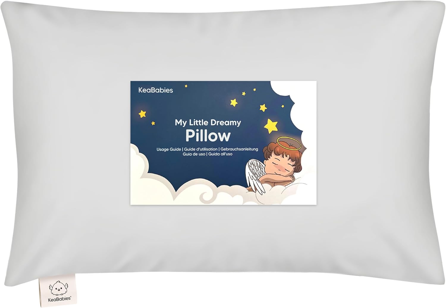 Toddler Pillow with Pillowcase - 33x45 My Little Dreamy Kids Travel Bed Pillows for Sleeping, Organic Cotton Small Pillowcase, Soft & Breathable, Machine Washable, Toddlers 2-5 Years Old(French Gray)