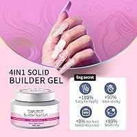Vista 4 de Solide Builder Gel para uñas antiadherente Kit de uñas de gel constructor de manos transparente y rosa, 4 onzas, extensión de uñas de repuesto