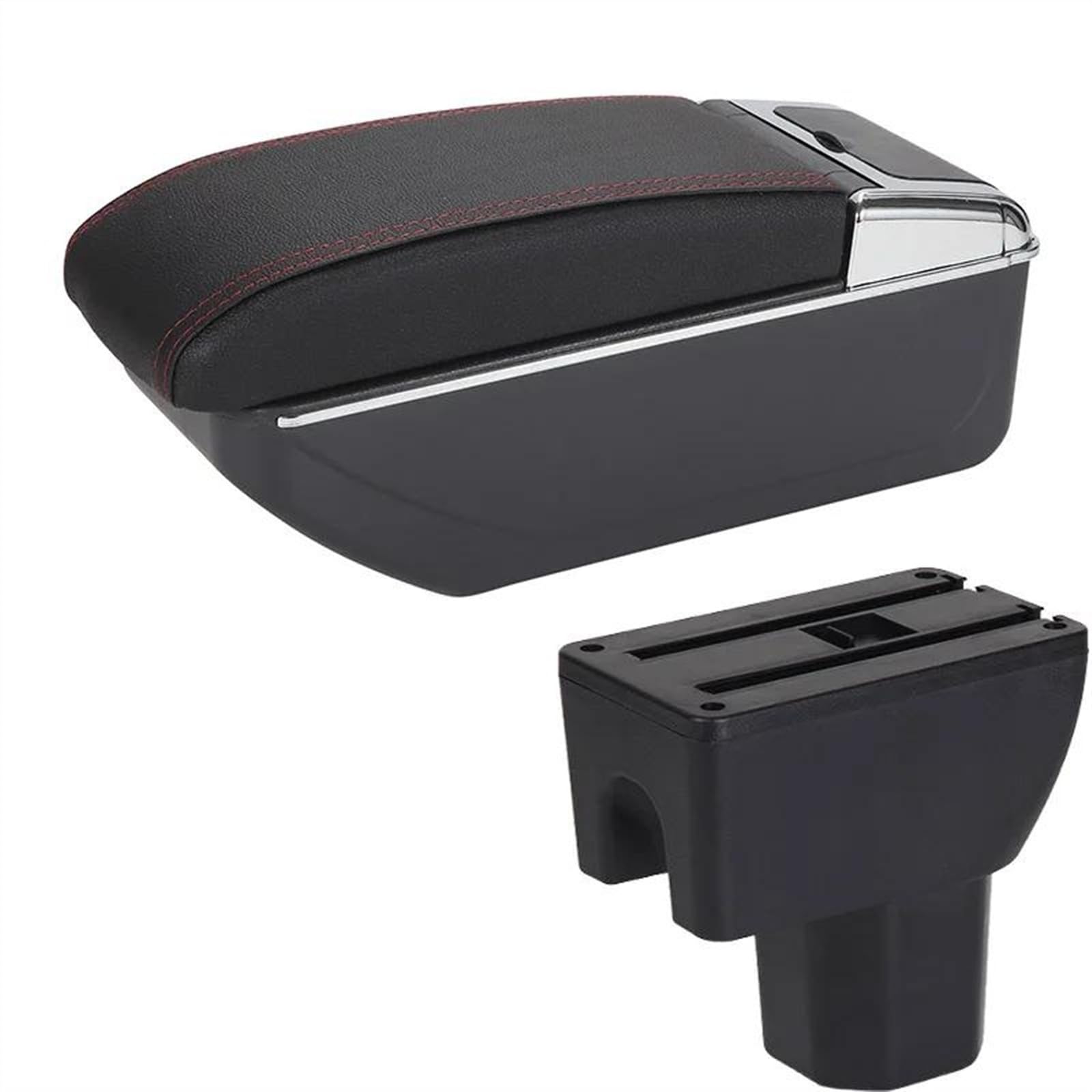 NMJLQW Storage Rack Car Center Console Storage Box Multifunctional Armrest Storage Box Interior Accessories For Splash(D1 Black red No USB)