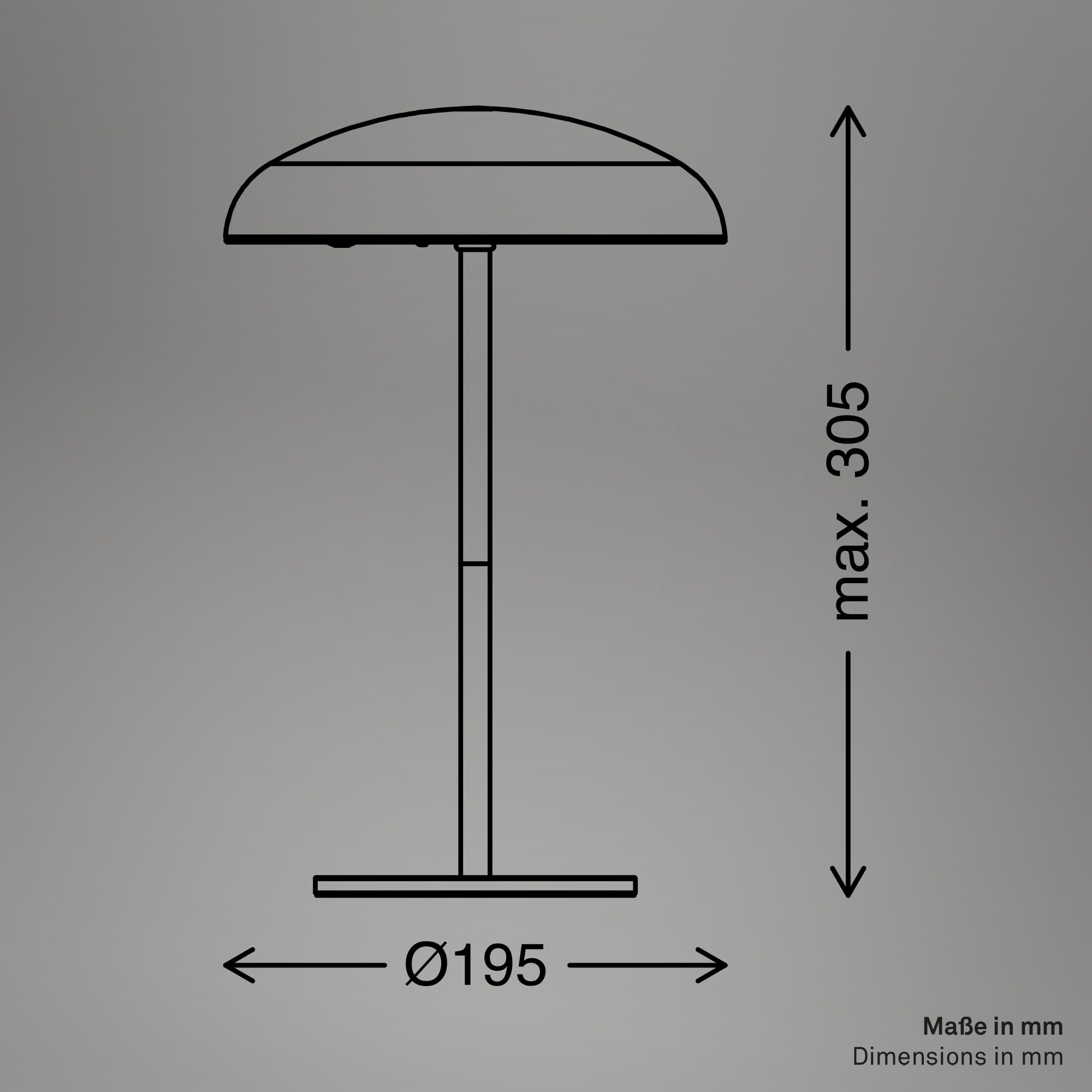 BRILONER - Lampara de mesa sin cable LED IP44 con borde luminoso, regulador táctil, batería intercambiable, lampara mesita noche sin cable, lampara mesa recargable, 19,5x30,5 cm, cromo