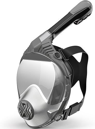 Miniatura 17 de Máscara de esnórquel de cara completa, equipo de esnórquel para adultos con sistema de respiración seguro y seco, última máscara de esnórquel