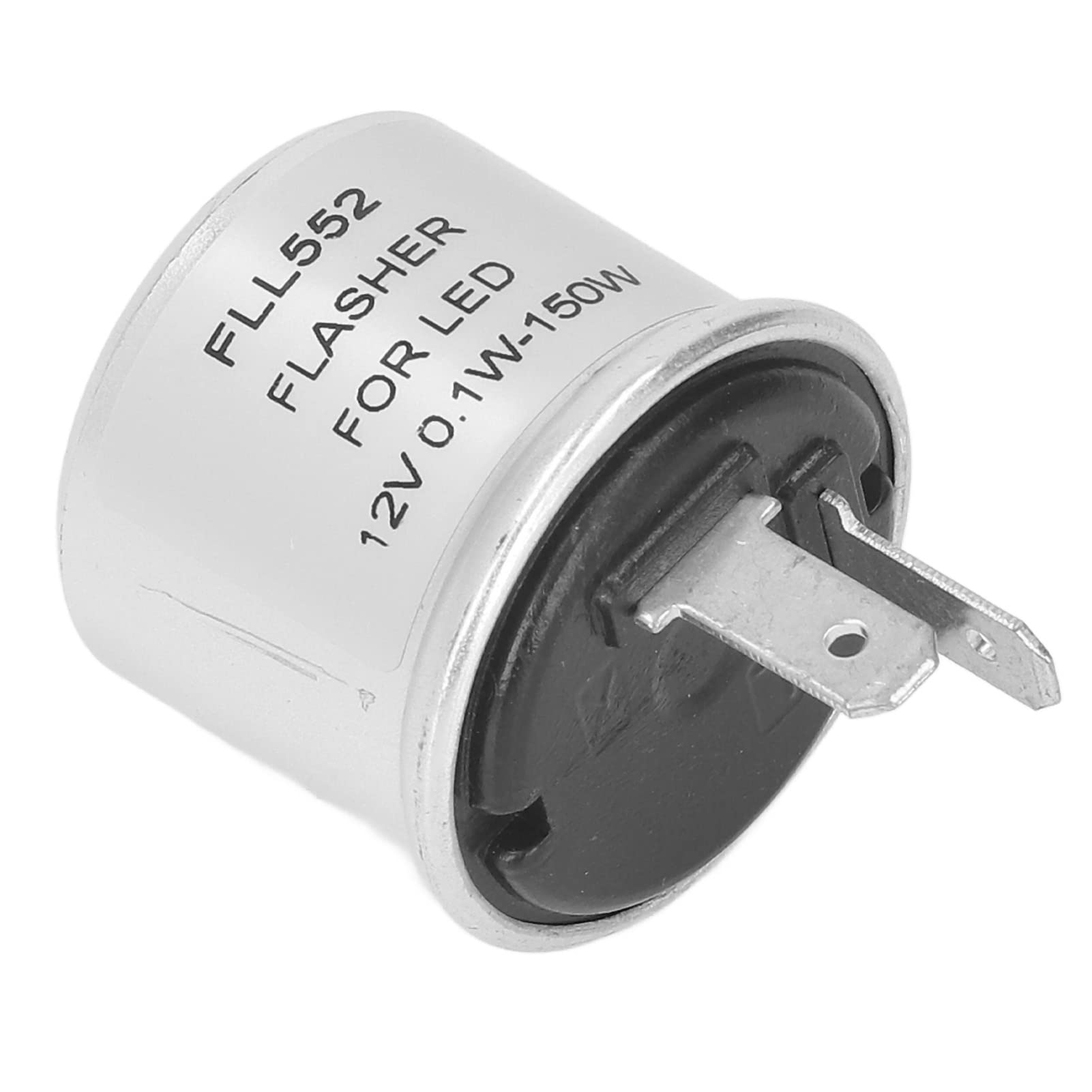 LED Flasher Relay Aluminiowa Obudowa 2-pinowy Niski Pobór Mocy Włącz Sygnał świetlny Flasher 2-pinowy Przekaźnik Migaczy 12V