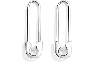 Abstract Geometric Safety Pin Dangle Earrings for Women