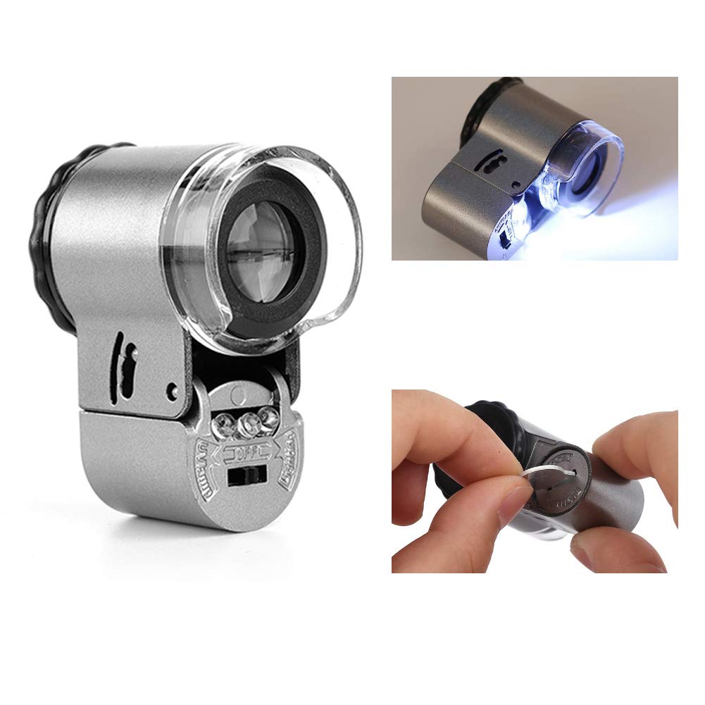 Draagbare Penmicroscoop, Pentype Microscoop 50X Heldere Look Draagbare Zak- LED-vergrootglas met Schaal voor Laboratorium, Thuisjuwelierswinkel