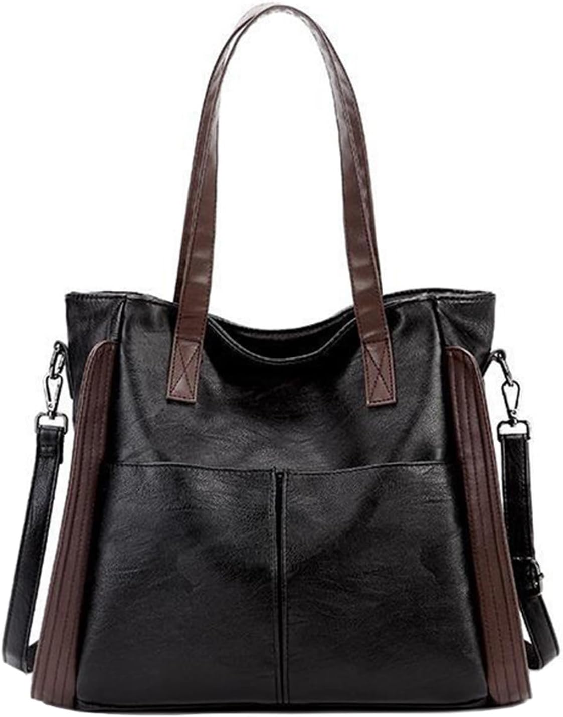 Tote Bag for Women, PU Leather Fashion Hobo Tote Shoulder Bag with Adjustable Shoulder Strap, Satchel Bags Crossbody Handbags for Work Travel, Black