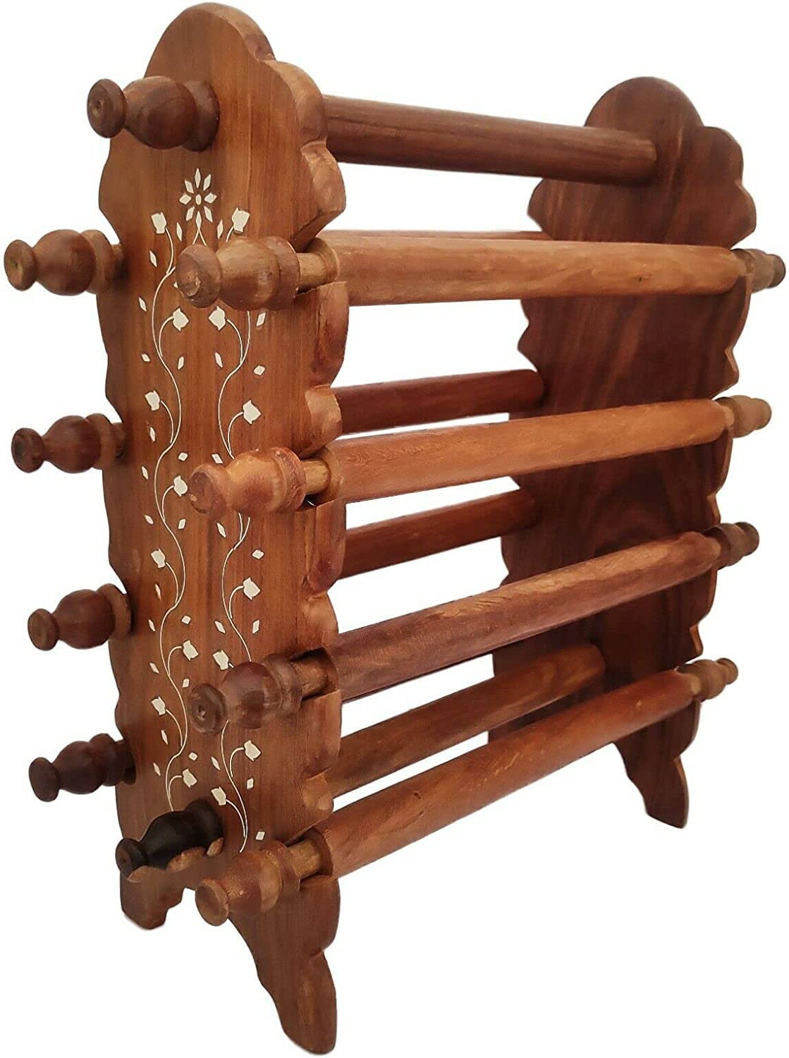HusNain Soporte de madera para pulseras, organizador de brazaletes, soporte plegable Chuddi, artículo de regalo para mujeres, organizador de exhibición de joyas, soporte de pulsera para joyas (marrón)