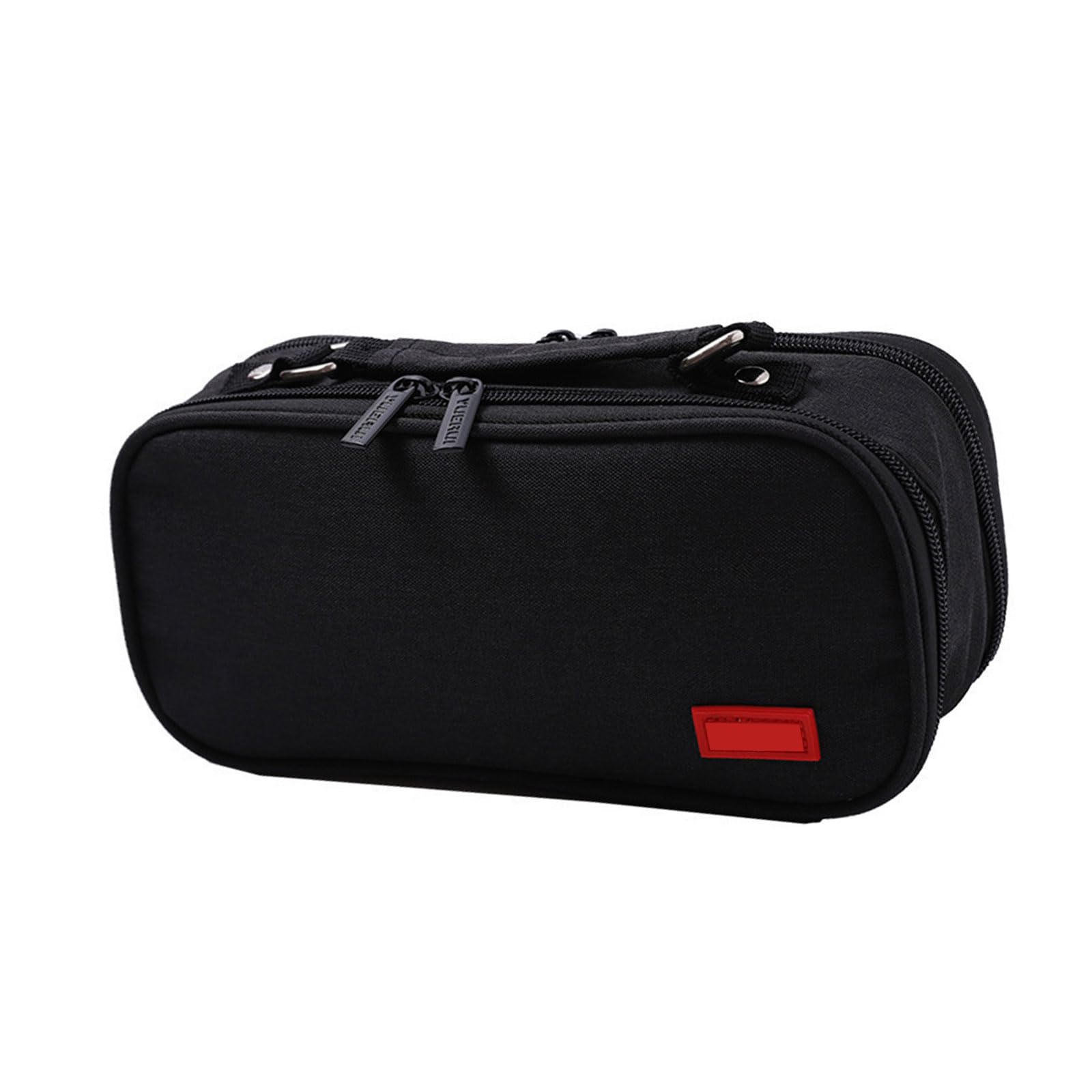 Jazuaiao Capacity Pen Case with Handle 5 Section Canvas Pencil Case Large Pencil Pouches Travel Cosmetic Bag 24x8.5x11cm Canvas Bag