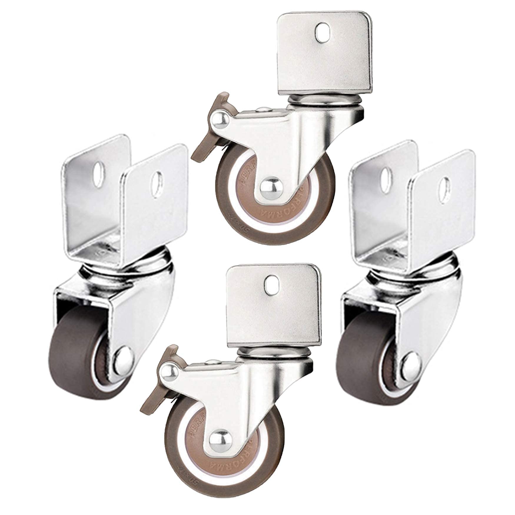 Rotelle Piccole, rotelle per impieghi gravosi, rotelle mobili, rotelle per Passeggino, rotelle per Il Trasporto, 4 Pezzi Design a Forma di U, Rivetto Fisso, 16/18/20/22/25 mm, cusc