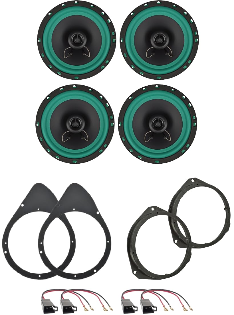 IPNOSIS Kit 4 Casse IP-01165 per Fiat 500 dal 2007 al 2016 con 2 Supporti Anteriori, 2 Supporti Posteriori e 4 Connettori