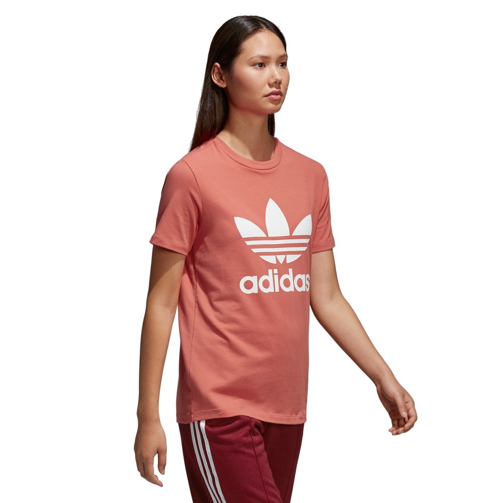 adidas Trefoil, Camiseta para mujer, Rojo (Trace Scarlet/White), 30