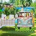 60's Theme Party Decorations Hippie Bus Photo Prop, Large Fabric Hippie Bus Backdrop Photo Door Banner Background Funny Groovy Games Supplies for 60's and 70's Theme Party Supplies, 59 x 47.2 Inch