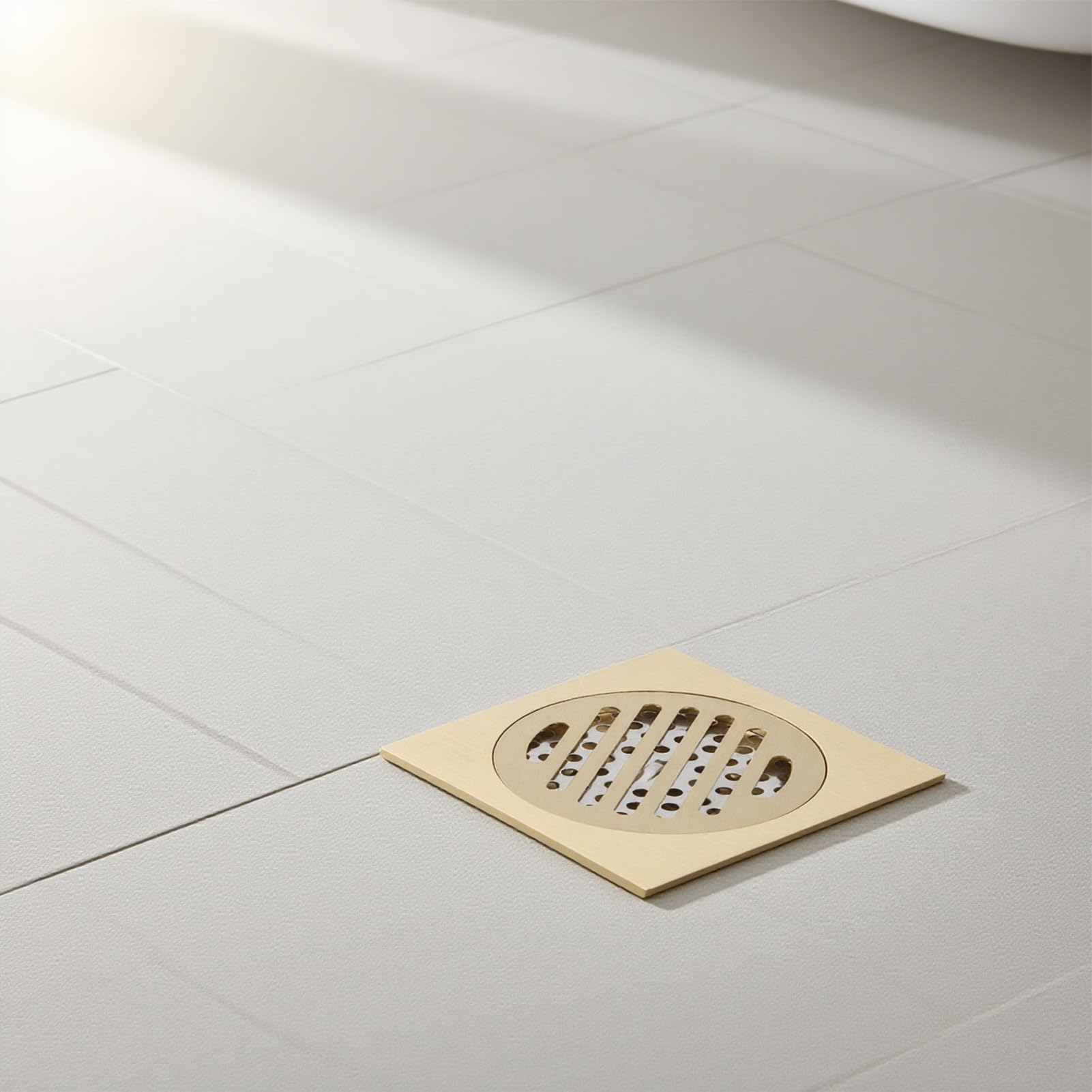 Siphon De Sol Carré en Laiton, Grille à Déchets de Douche Moderne pour la Maison, Fixation Durable et Efficace, Siphon de Sol de Salle de Bain et Cuisine
