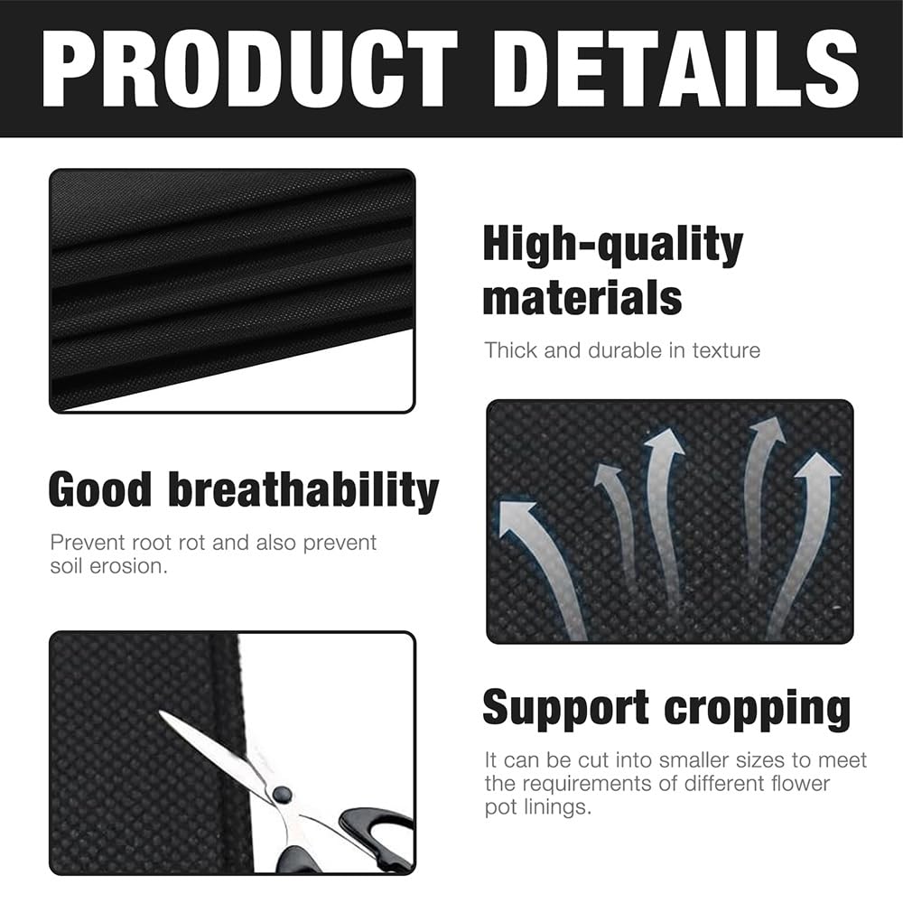 160cm x 290cm Fabric Liner for Large Veg Trough Outdoor Raised Bed Planter Liner, Non Woven Black Vegetable Trugs - Image 2