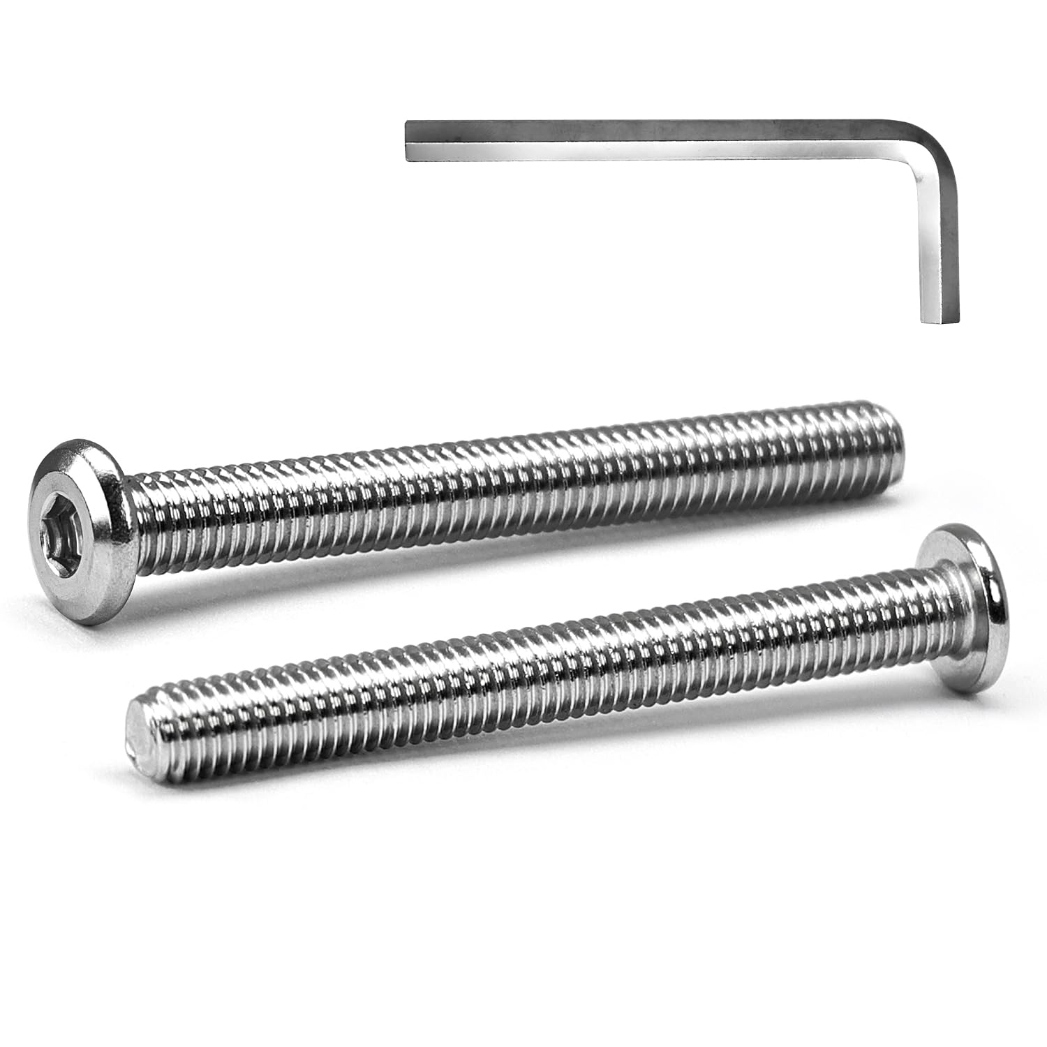 MINHER M6 x 70mm 10Pcs Flat Head Hex Socket Cap Screws Bolts, Furniture Bolts, 304 Stainless Steel 18-8, Full Thread (with Hex Spanner) — image 1