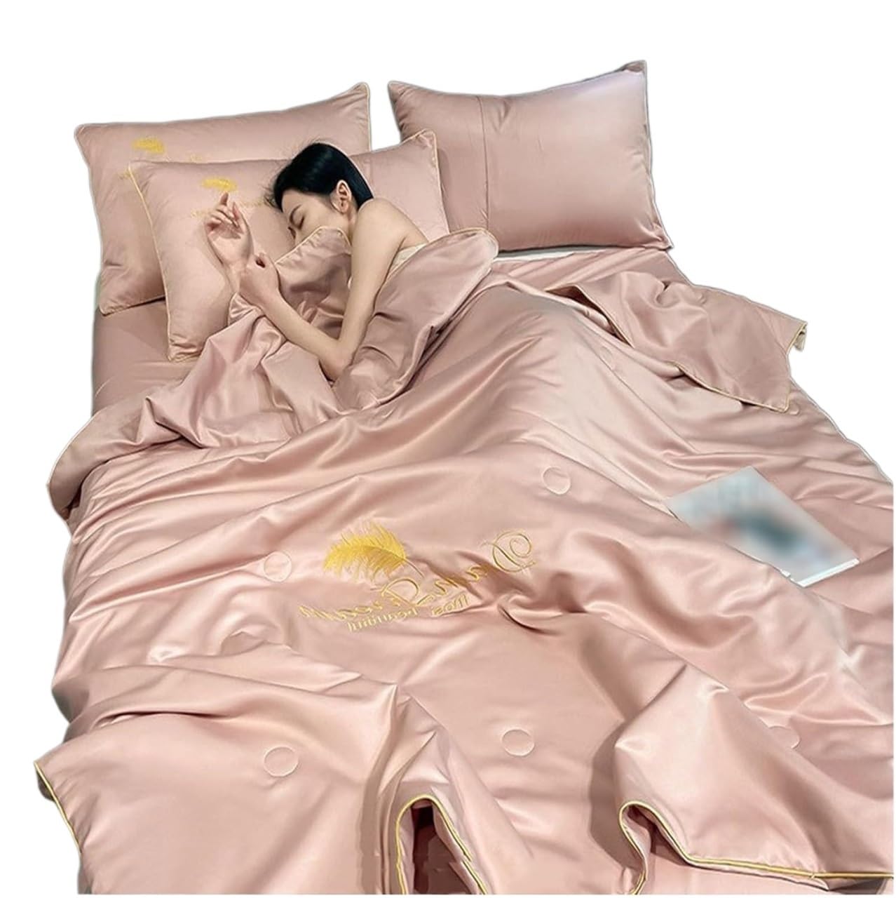 ETUELNOPT Cooling King Duvet for Summer， Summer Sleep. Blanket Ice Silk Quilt Multiple Sizes(E,180x200cm)