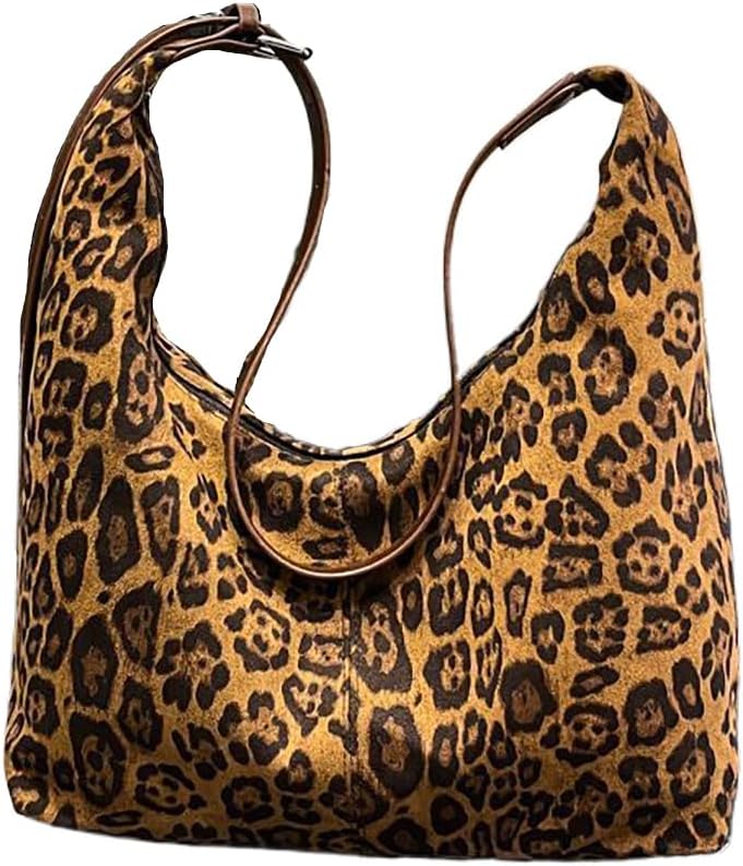Women's leopard print handbag, tote multifunctional commuting shoulder bag, versatile and fashionable casual bag