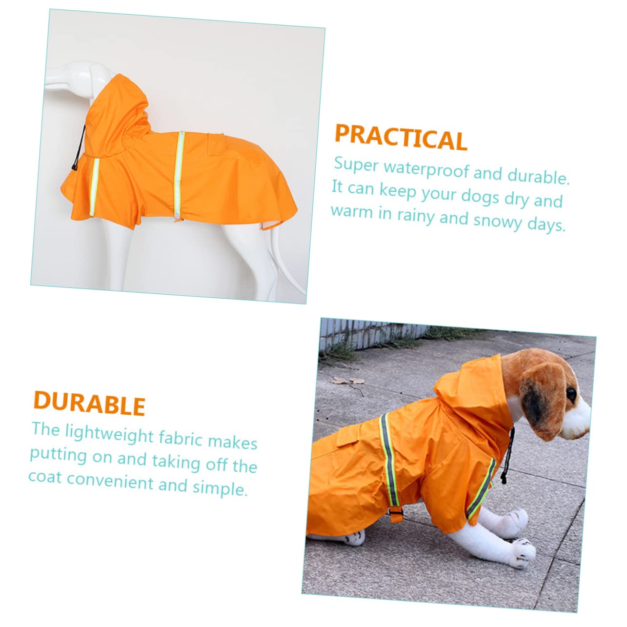 Manteaux de Pluie imperméables pour Chien, imperméable pour Chien, 2 pièces, imperméable pour Chien, Manteaux de Pluie pour grands Chiens, Accessoires imperméab