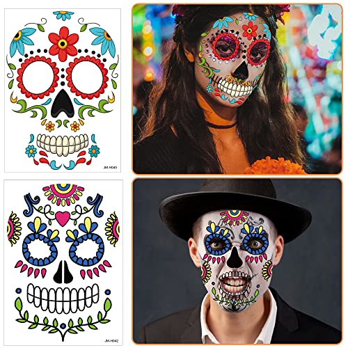 Chennyfun Halloween Tatuaggi viso Temporanei(29