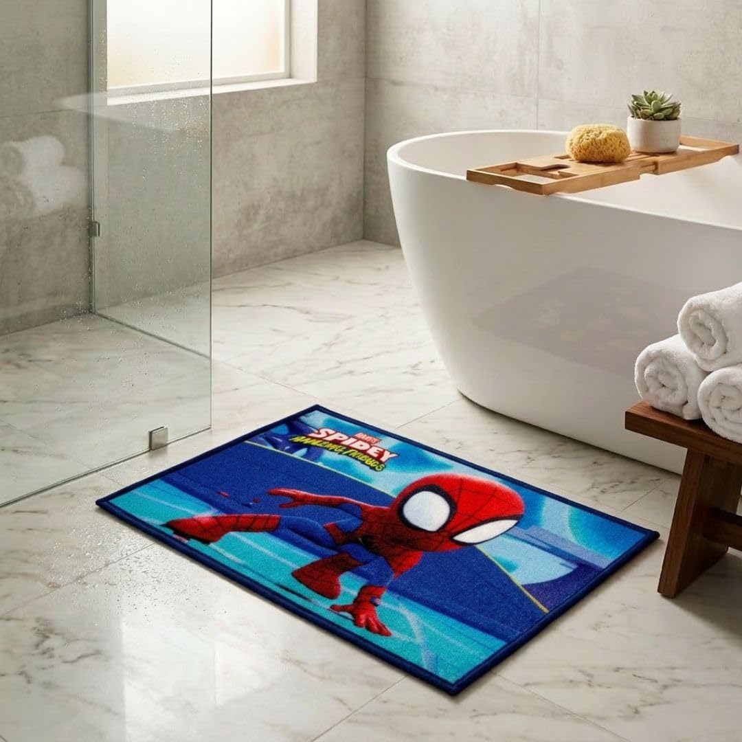 Athom Living Little Spidey Kids Doormat – Multi-Colour Nylon, Anti-Skid with Durable Latex Backing, Fun Design, Easy to Clean, Perfect Entryway or Playroom Mat, 37x57 cm, Pack of 1-image-45