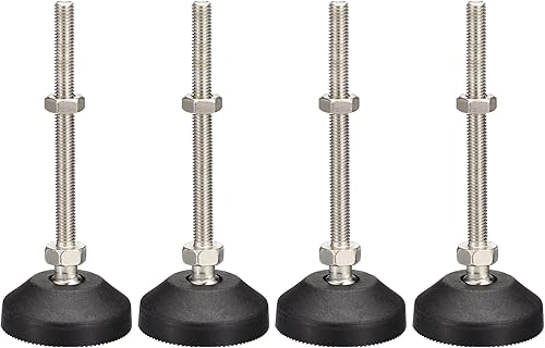 Miniatura 10 de uxcell Niveladores de muebles, 4 pies de nivelación universales de nailon M10x80x50mm, patas de mesa giratorias ajustables para muebles, máquinas de