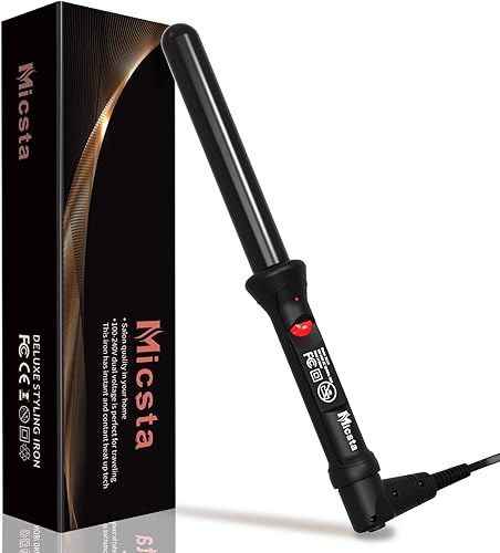 Varita rizadora de barril largo de 1 pulgada para cabello corto y largo, herramientas de peinado Micsta con revestimiento de cerámica para ondas de