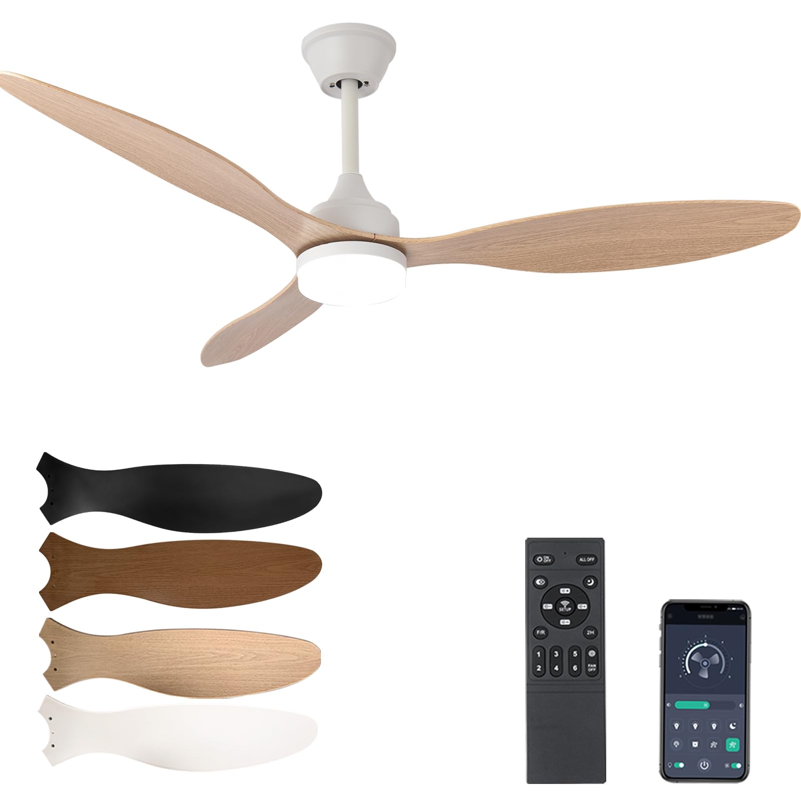 LXTEDJ 42" Large Ceiling Fans with Lights, Smart Ceiling Fan for Cooling — image 1