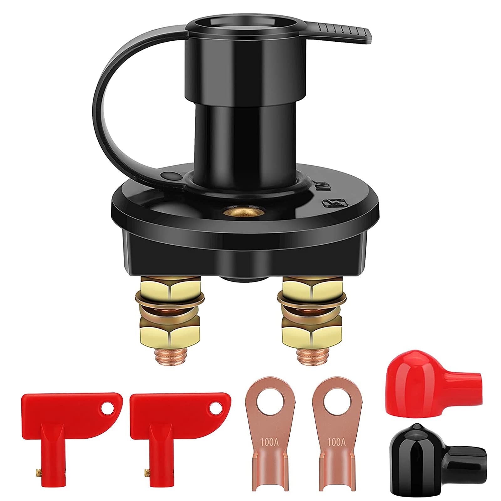 Battery Isolator Switch with Terminals, Master Car Battery Cut Off