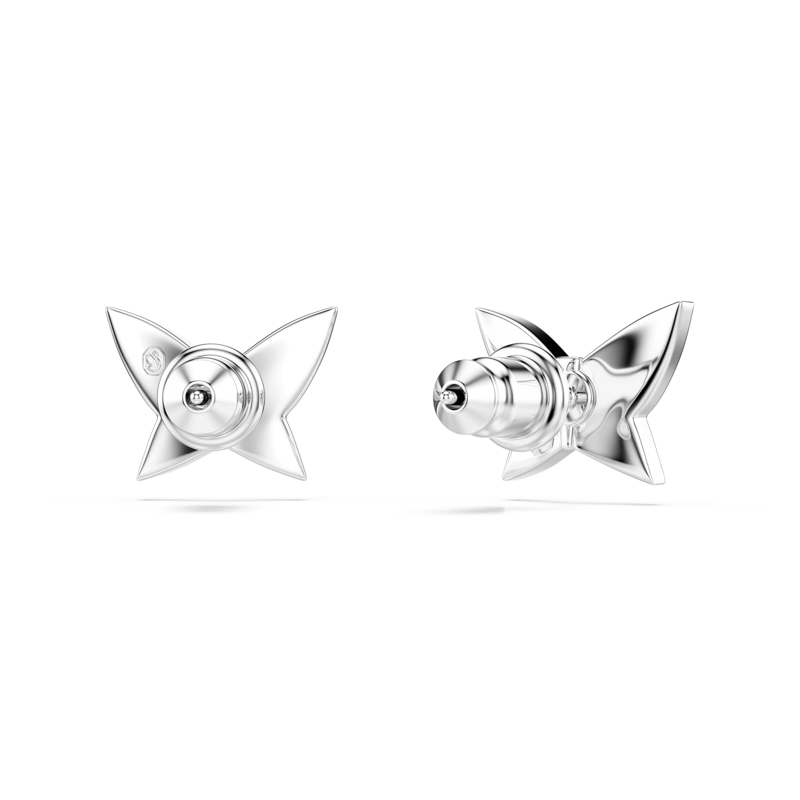 Swarovski Idyllia Orecchini A Bottone, Taglio Rotondo, Farfalla, Viola, Placcato Rodio