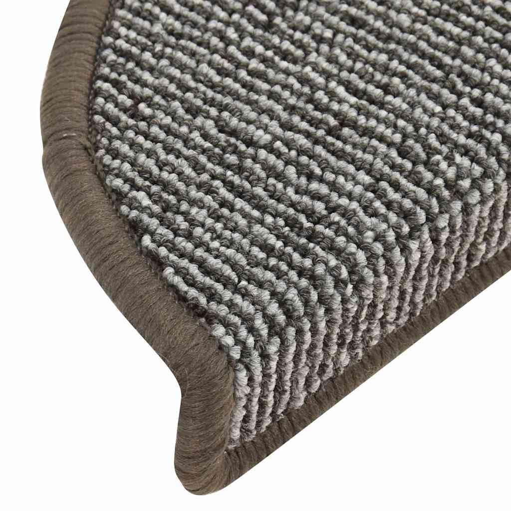 Lot de 15 tapis d'escalier gris 56 x 17 x 3 cm