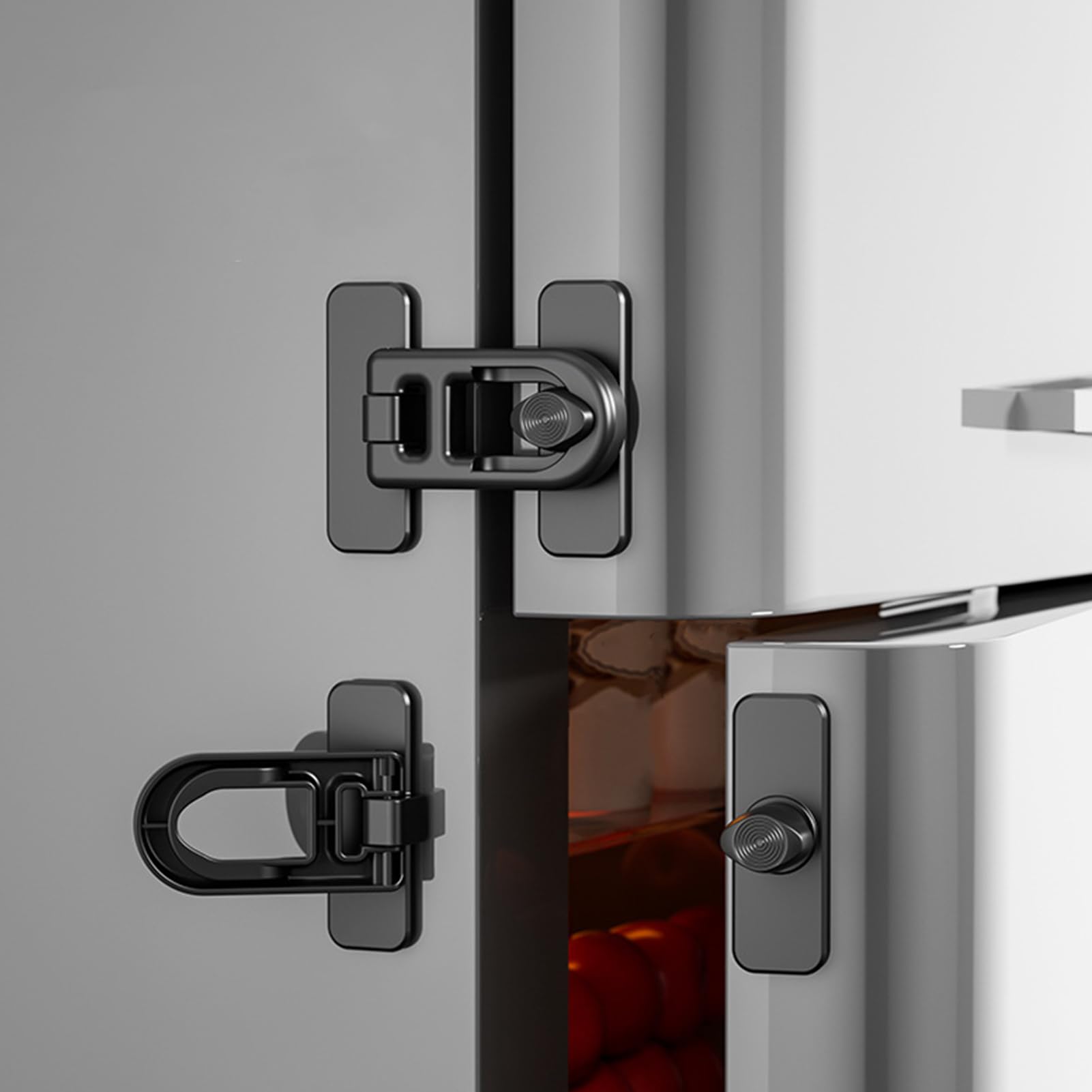 Verrou Enfant Pour Réfrigérateur,Meuble Sans Perçage,Verrous Réfrigérateur - Pour Four Cuisinière Congélateur Cuisine Salle de Bain Chambre Nurserie Maison Placard Garde-Manger Commode Porte