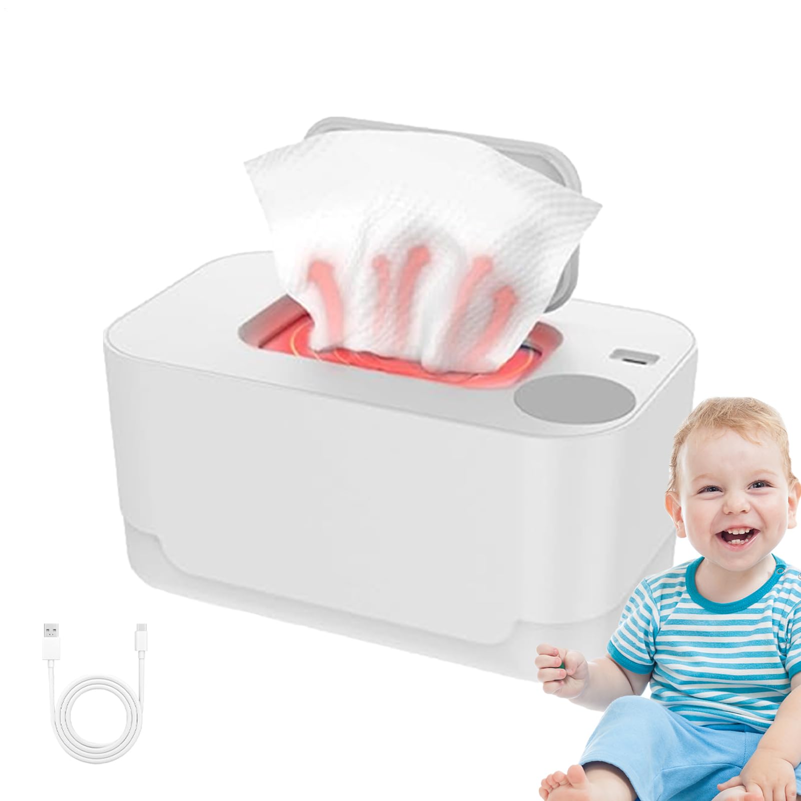 Generico Diaper Warmer, Home Use Wet Wipes Warmer with Even Heating, Portable Space-Saving Diaper Heater Holder Case, Ideal for Living Room & Baby Care Essentials