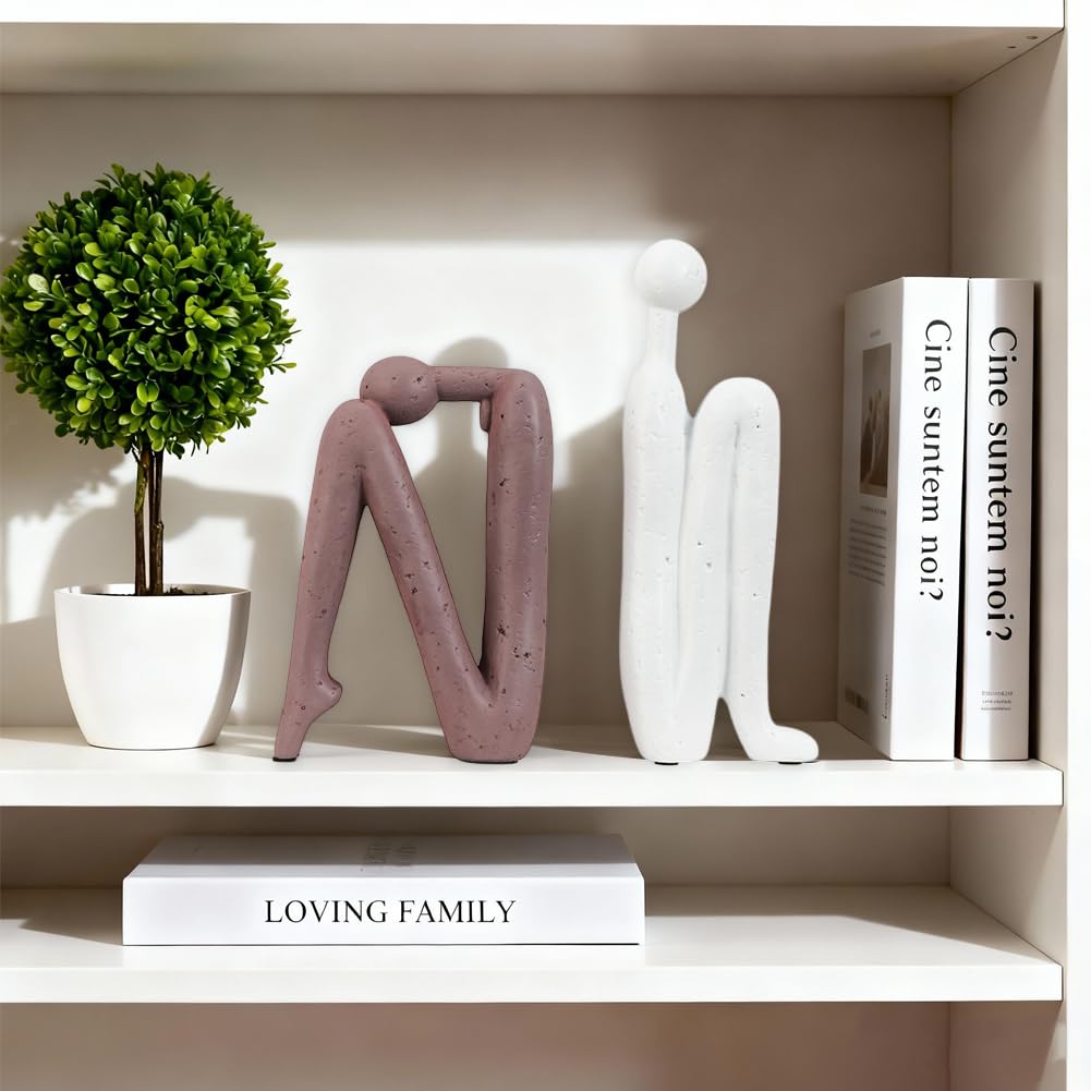 Sujetalibros decorativos para libros pesados, sujetalibros de resina con forma de pensador, decoración para sujetalibros, oficina en casa, escritorio, sala de estar, estudio, estanterías creativas