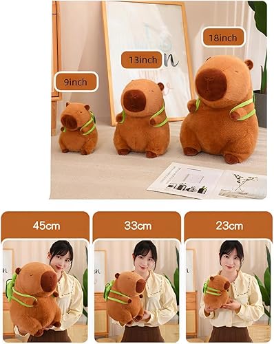 Miniatura 2 de JPORSHU Capybara - Juguete de peluche Capybara de 14 pulgadas con mochila de tortuga, animal de peluche Kawaii Capybara y regalos de decoración del