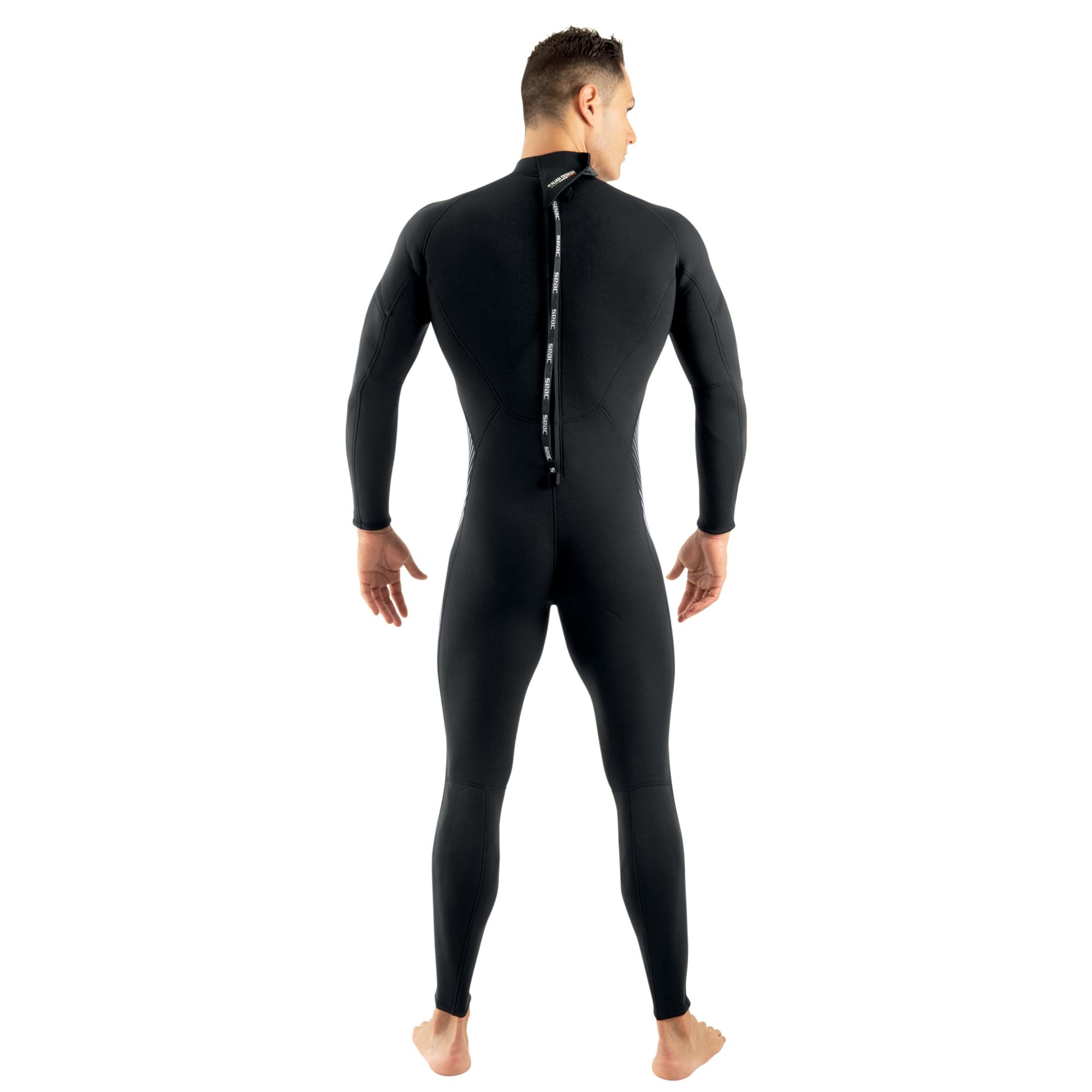 SEAC Feel Man 3 mm, ultra-elastischer, einteiliger 3 mm Neoprenanzug mit Reißverschluss für Unterwasser-Speerfischen, Schnorcheln und Freitauchen