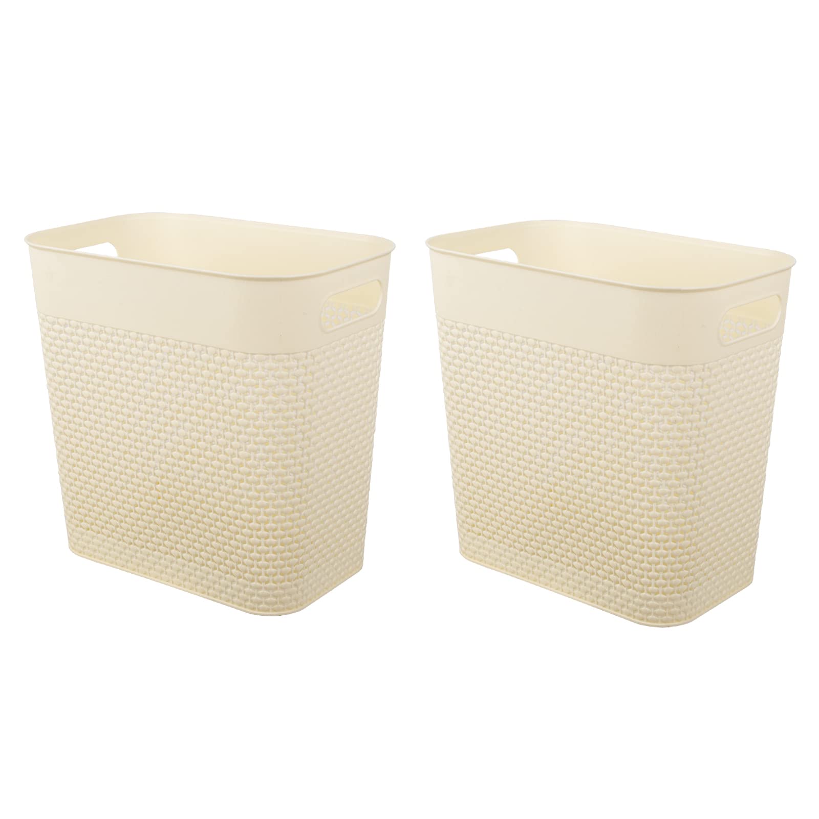 Photo 1 of UUJOLY Small Plastic Trash Can, 3 Gallon, Beige