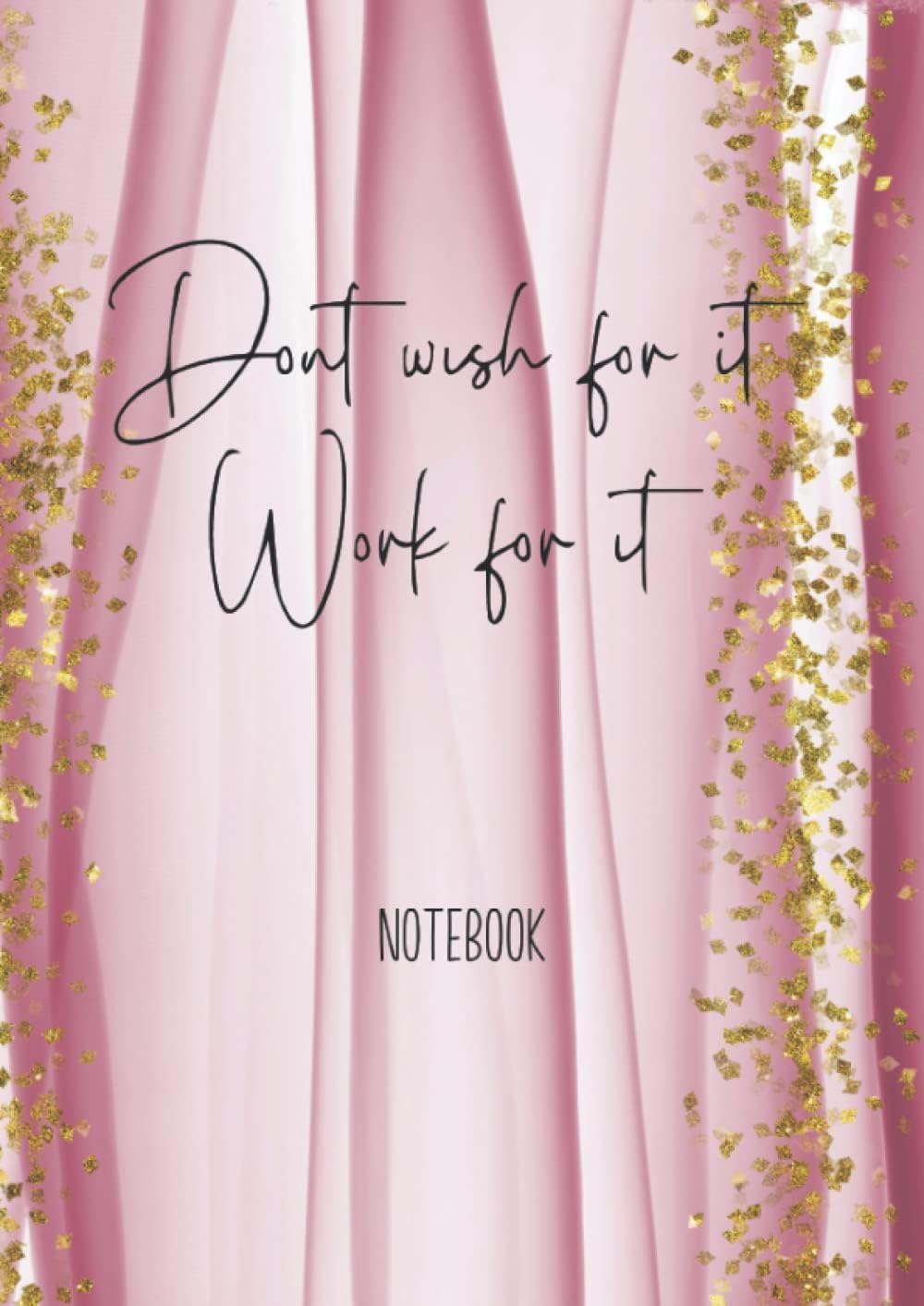 Notebook: A4 Lined 150 Pages Rose Pink Gold Marble Motivational Quote Cover Design
