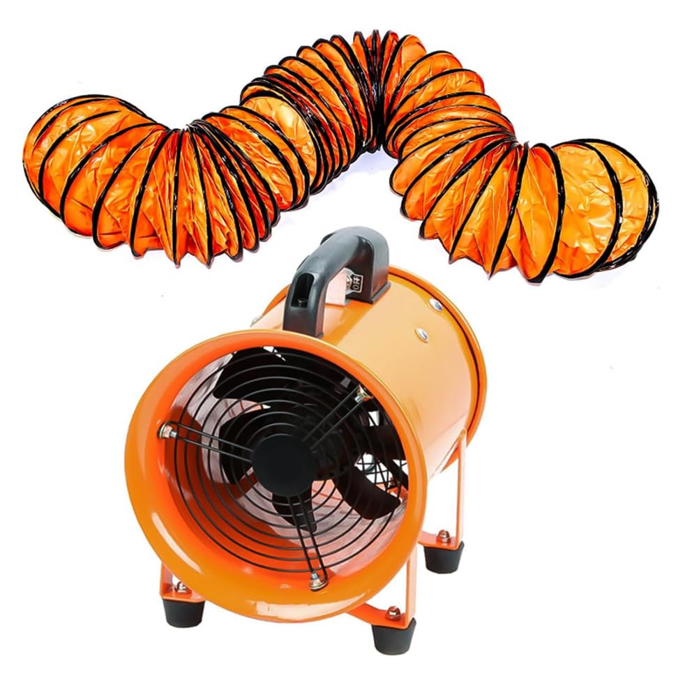 HYZHANHONG 10 Inch Explosion-Proof Factory Exhaust Fan 250W 220V High-Speed Axial Blower Fan with Air Duct Comfortable Handle for Exhaust Smoke, Exhaust Gas, And Turbid Air,5M