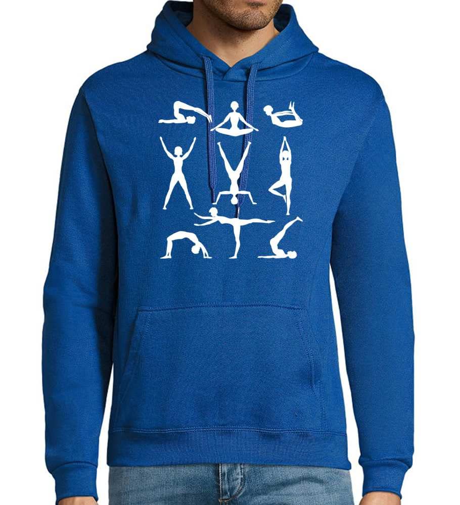 Gimnastyka męska bluza z kapturem, niebieski Royal, 4XL