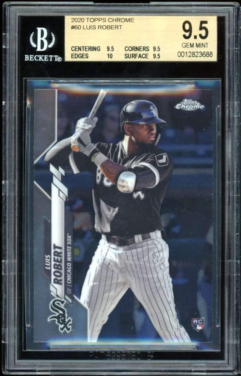 Amazon.com: Luis Robert Rookie Card 2020 Topps Chrome #60 BGS 9.5 (9.5 9.5  10 9.5) : Collectibles & Fine Art