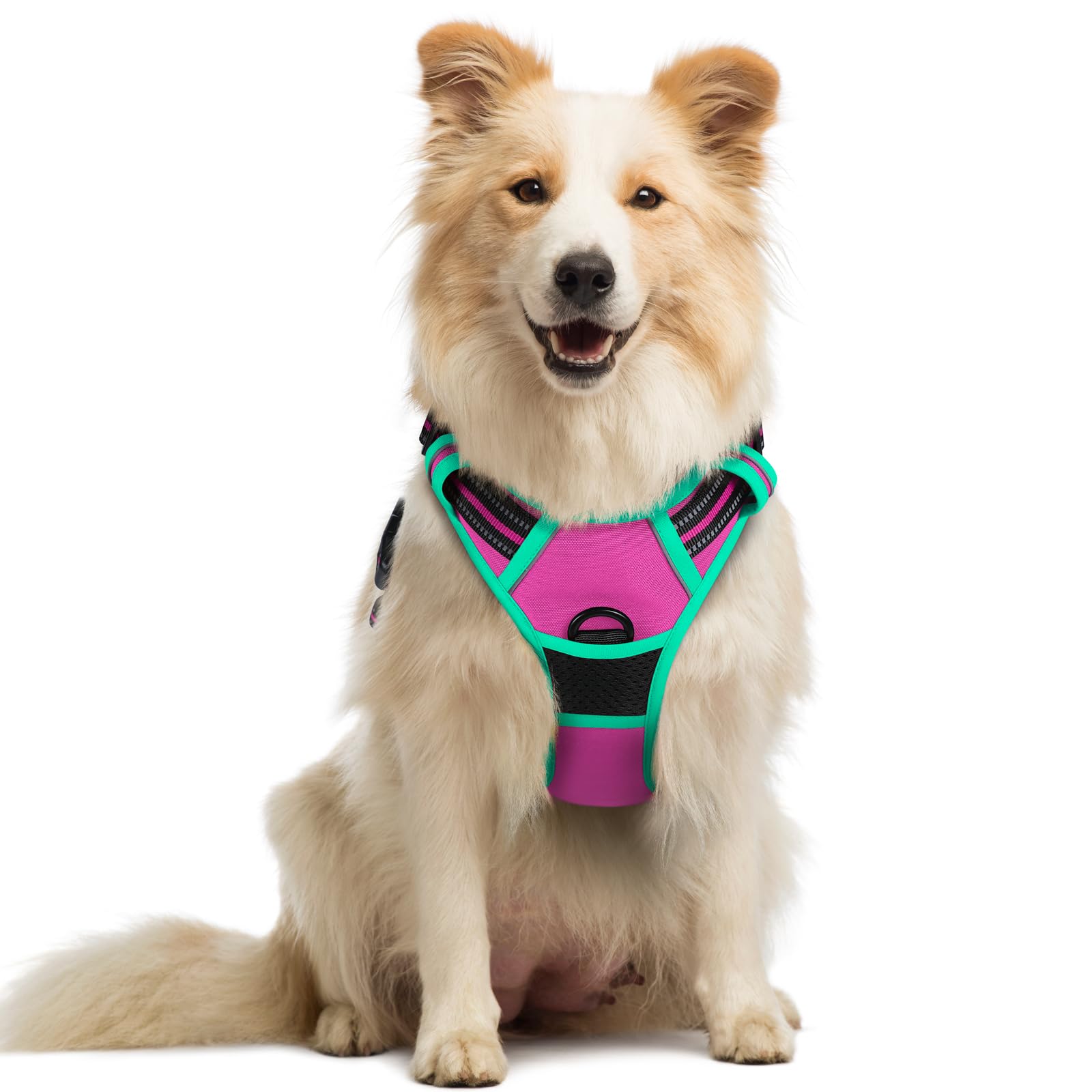 rabbitgoo Hundegeschirr Mittelgroße Hunde, Anti Zug Geschirr mit Kontrolle, No Pull Verstellbar Hundegeschirr Grosse Hunde, Atmungsaktiv Reflexstreifen Brustgeschirr Sichere