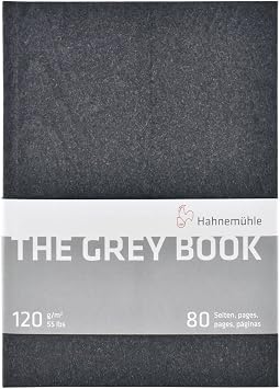 Hahnemuhle Grey Book Sketch Book A5 8.3x5.8 inches 120gsm 40 sheets/80 Pages